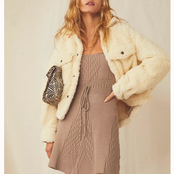 NEW!! Free People Emmaline Mini Dress - Taupe - Picture 2 of 5